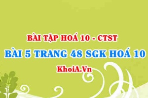 Bài 5 trang 48 SGK Hoá 10 Chân trời sáng tạo
